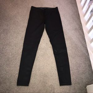 Designer charcoal gray nylon leggings